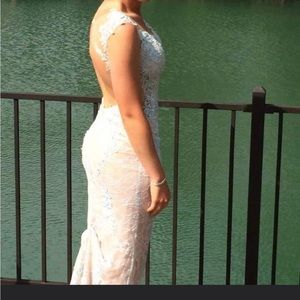 Pomp and pageantry prom dress! Stunning light blue dress